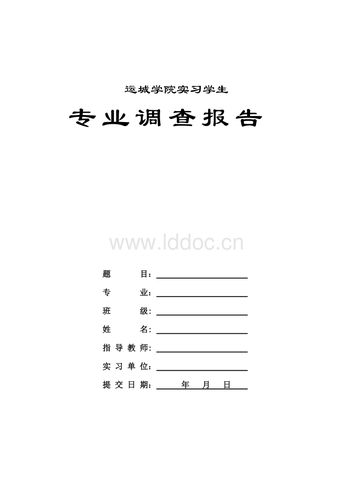 运城学院专业调查报告封面.doc
