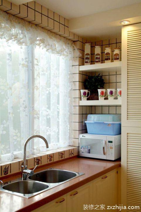 整洁美式乡村田园厨房飘窗图片欣赏