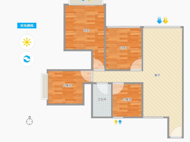 泰和雅居余小姐4室1厅1卫0厨75.00㎡户型图