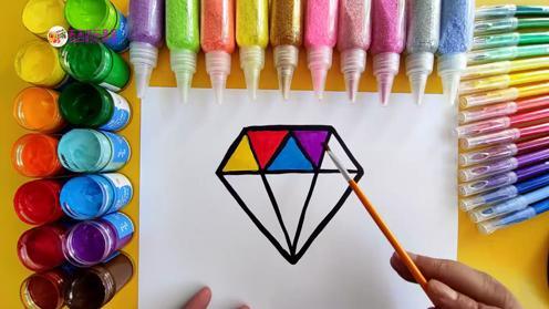 儿童画简笔画教学 一颗彩色钻石