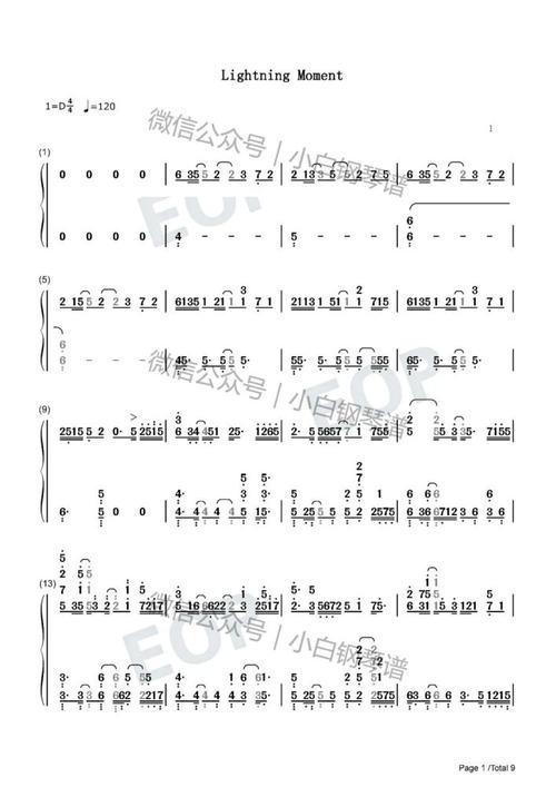 琴谱lightningmoment唯美轻音乐djokawarl含简谱