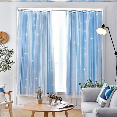 窗帘小窗户免打孔遮阳好看的粉色小窗帘客厅公主风