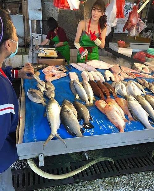 为讨生活的台湾卖鱼妹网友纷纷前去买鱼
