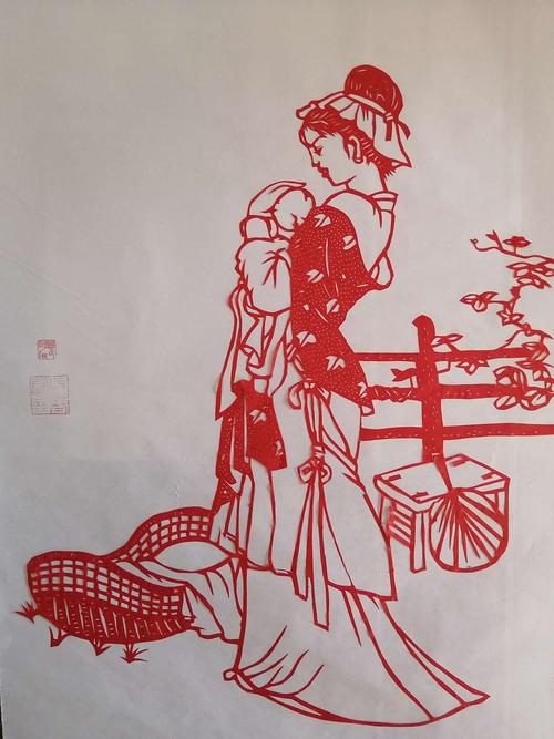 春雷剪纸《仕女图》