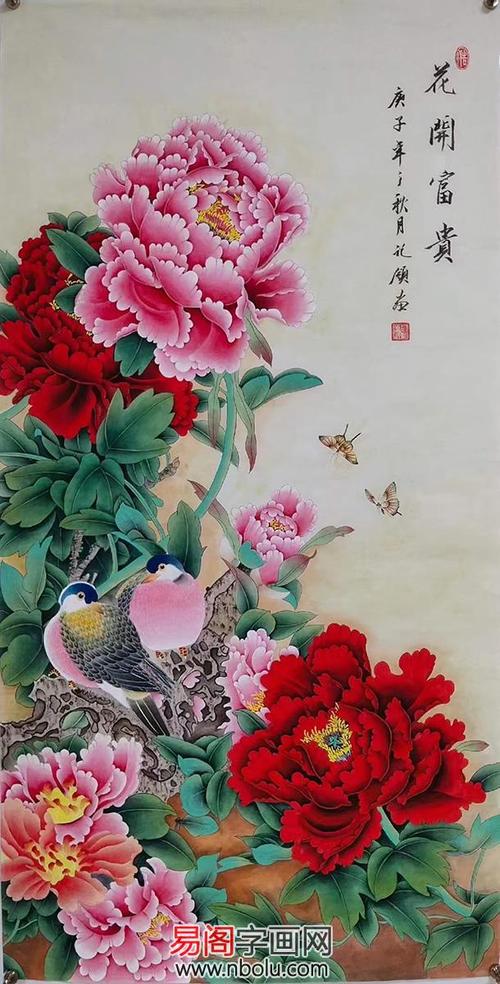 工笔牡丹画嬗变 画家胡记领工笔牡丹|绘画|花鸟画_网易订阅