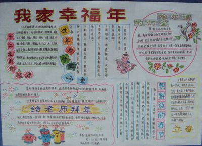 二年级我家的幸福年手抄报 我爱我家的手抄报