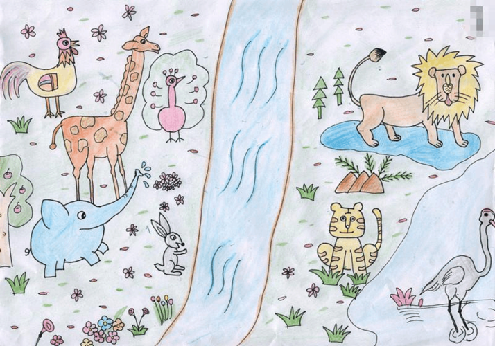 卡通儿童画【动物世界】——花小芯