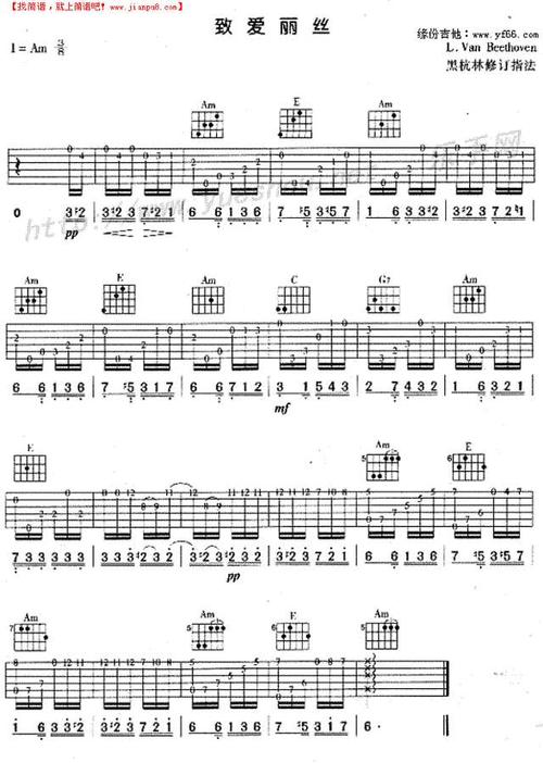 《致爱丽丝》吉他谱