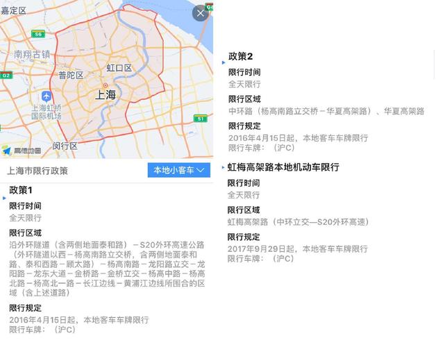 2019年上海沪c车牌限行示意图及详解