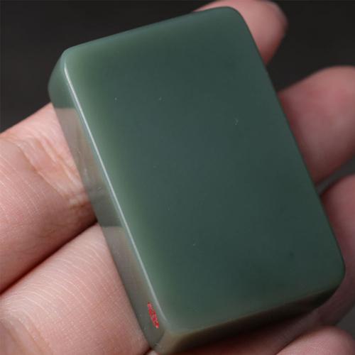 新疆和田玉籽料沙枣青平安无事牌挂件