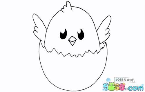 破壳鸡简笔画破壳小鸡简笔画破壳鸡简笔画 第1页破壳的小鸡