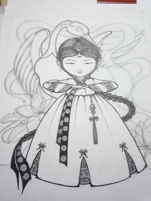 朝鲜族饰图片儿童画
