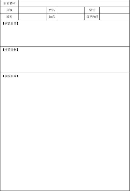 康复评定实验报告(空白模板)