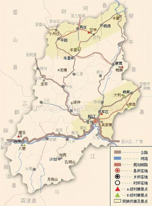 都柳江从榕江穿流而过,并将榕江县城分为了八卦形的两部分,因此都