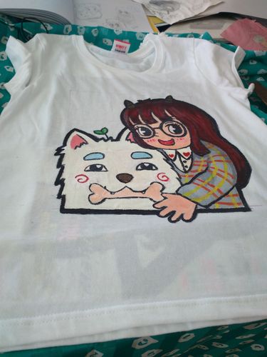 手绘丙烯情侣t恤衫