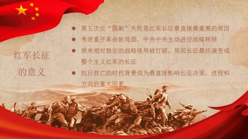 长征精神永放光芒纪念长征胜利八十二周年动态ppt模板