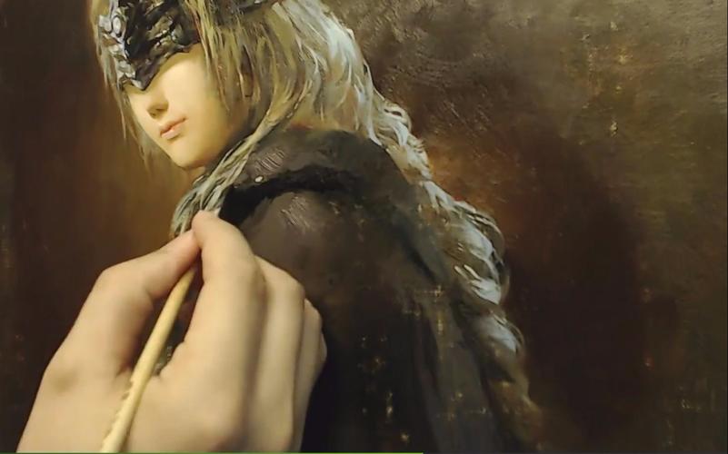 油画黑暗之魂3防放防火女现场绘制