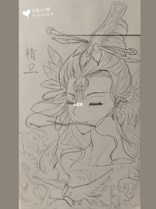 山海经——精卫_临摹_手绘_山海经_手绘临摹_文化_绘画