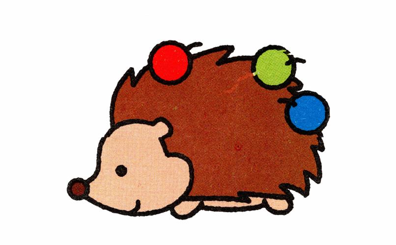 宝宝涂色图片大全 儿童动物简笔画刺猬的画法