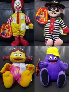 品相好 麦当劳四小福 叔叔 汉堡神偷 大鸟 奶昔 胶头 公仔 一套