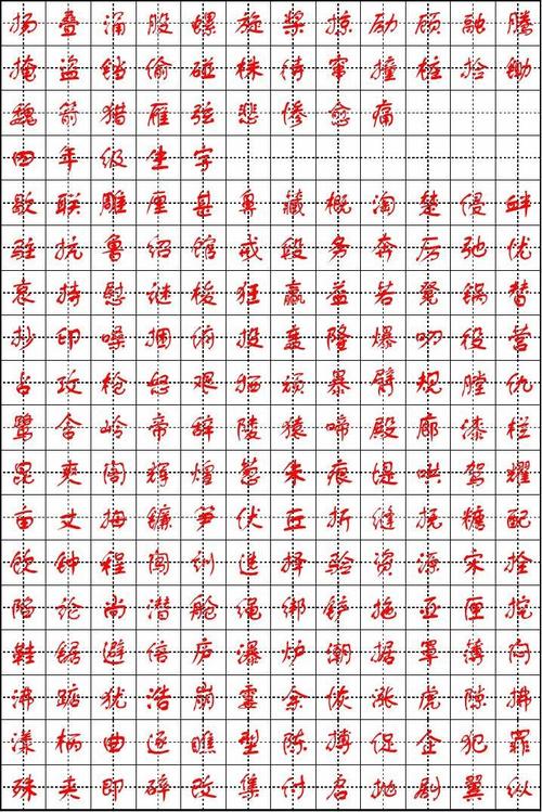 人教版小学语文生字总表方正舒体字帖
