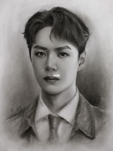 王一博肖像素描_王一博_素描_文化_绘画