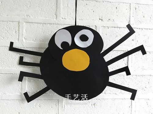 万圣节儿童挂饰小制作用卡纸手工制作大蜘蛛