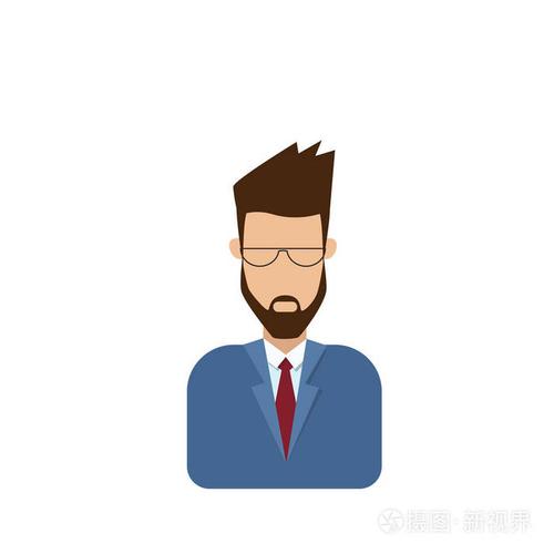配置文件图标的男性头像男人时髦卡通男人胡子画像随便的人脸轮廓