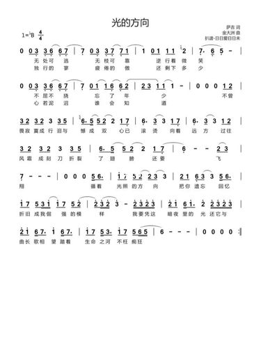 张碧晨《光的方向》曲谱分享7815_张碧晨_娱乐_音乐_音乐分享