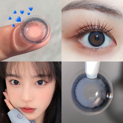 水野蓝日抛美瞳大直径自然可爱14mm隐形近视眼镜润瞳年抛半年抛