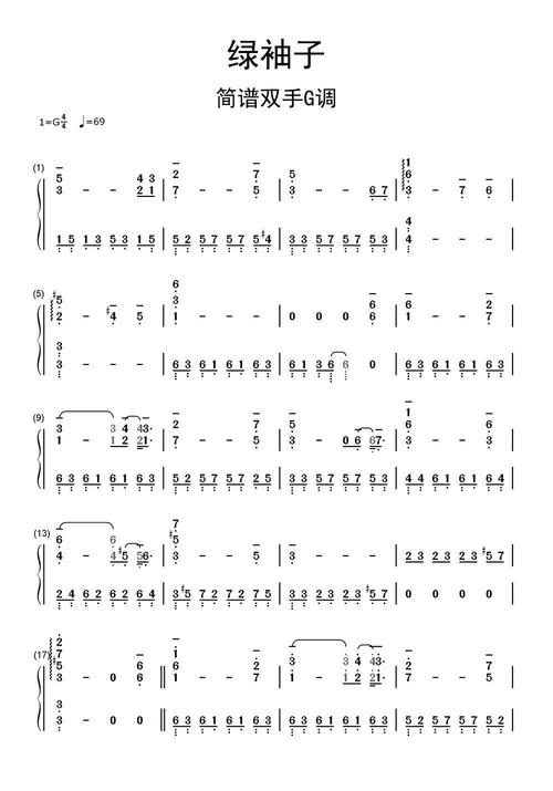>>绿袖子钢琴简谱双手乐谱