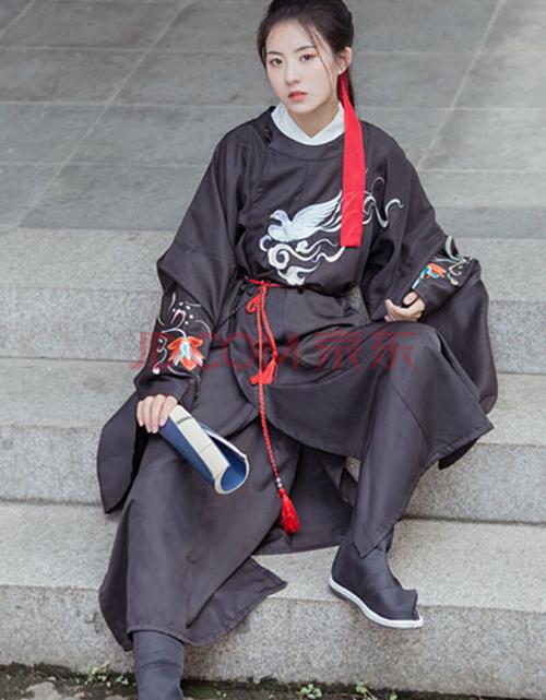 自由搭档 古装芷怡若雪古风汉服女敦煌联名圆领袍绣花