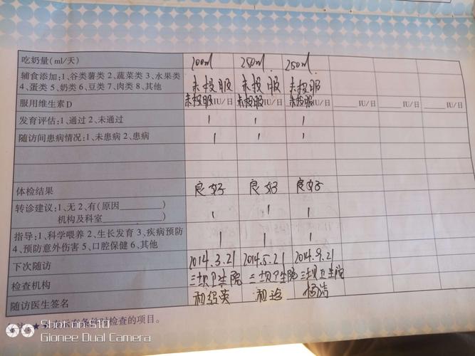 陆家村幼儿园儿童保健手册(三)