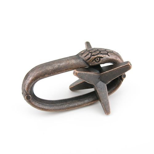 跨境专供 六角星锁 蛇口脱险魔金玩具 锌合金解环解锁 成人智力扣