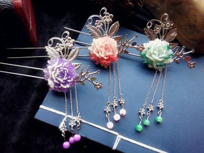 手工原创步摇古典cos流苏发簪簪子盘发头饰品古装古代