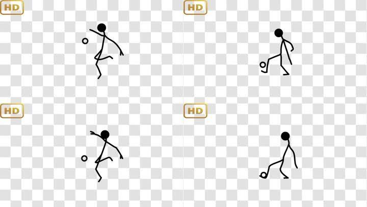 mg 火柴人 线条人 踢足球      片头 转场 足球 卡通 动画 线条画 vj