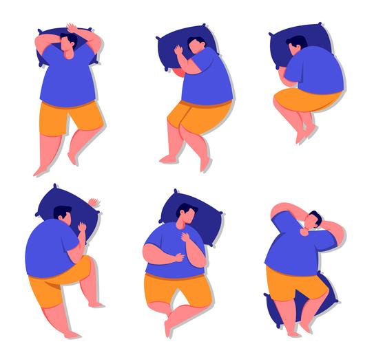 6款创意男子睡姿设计矢量素材