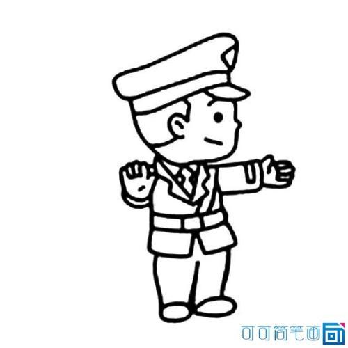 警察卡通头像简笔画