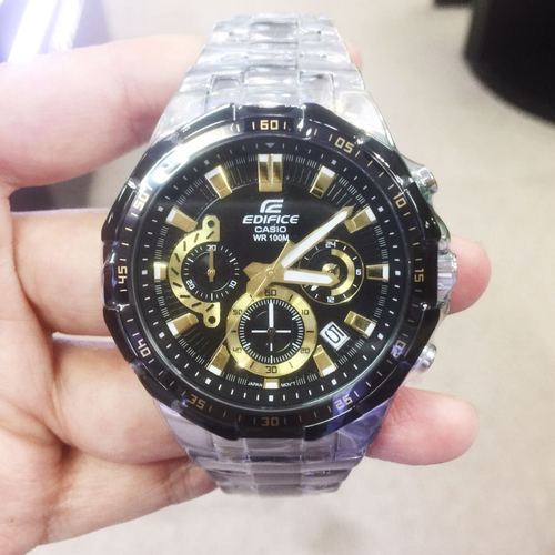 卡西欧手表男大表盘赛车三眼机械计时运动防水日韩腕表