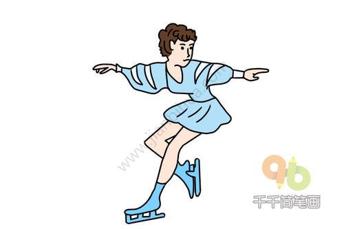 优雅的花样滑冰运动员简笔画