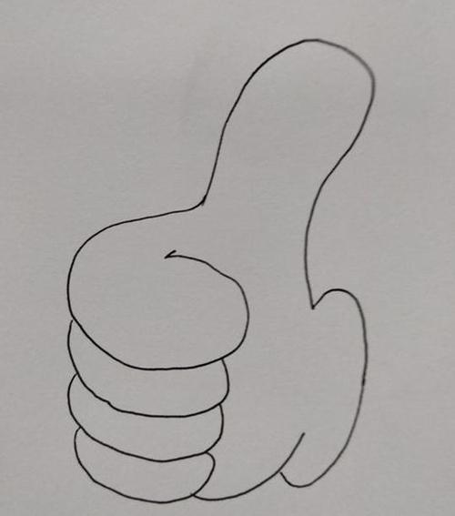 比大拇指的手势的简笔画