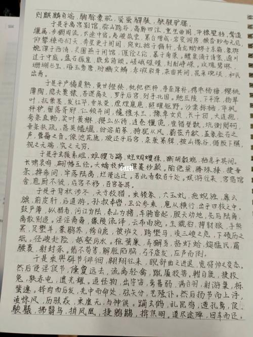 随笔‖手抄《上林赋》_随笔_上林赋_文化_书法