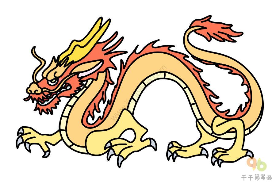 霸气的中国龙简笔画