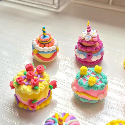 超轻粘土|小蛋糕07_粘土_小蛋糕_摆件_diy_超轻粘土