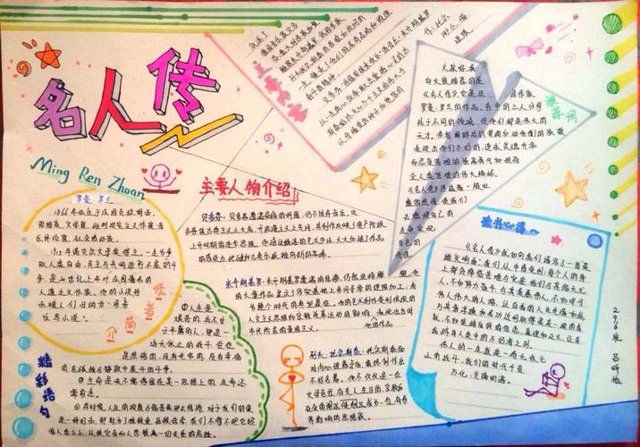 色彩缤纷的读书小报——《名人传》