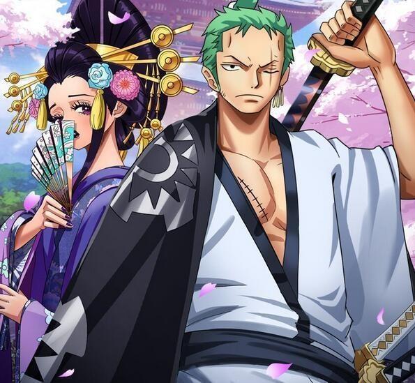 而在漫画中,索隆现在的新cp新鲜出炉,他就是桃之助的妹妹,和之国第