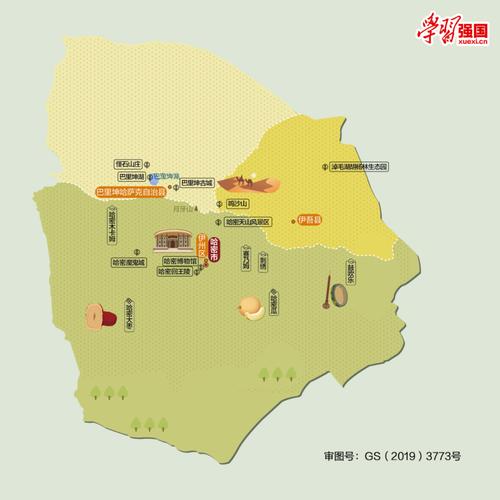人文地图新疆维吾尔自治区哈密市
