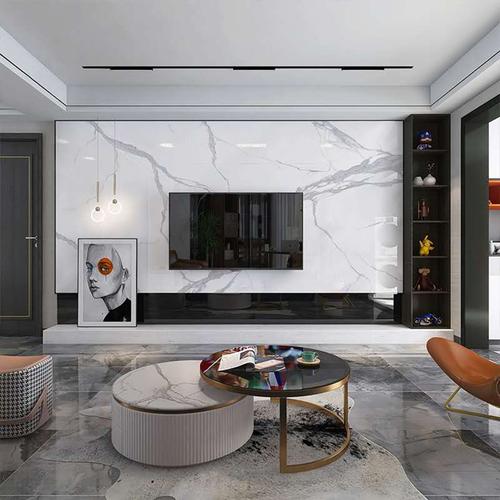 杭州连纹岩板背景墙电视墙定制1200x2400大板包安装大理石台面板