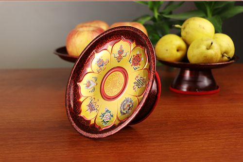 财神爷供盘水果盘供佛家用佛前拜神贡品果盘家居供奉连花贡盘果碟_7折