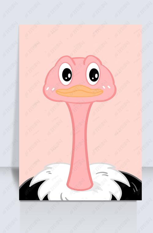 原创可爱卡通鸵鸟壁纸